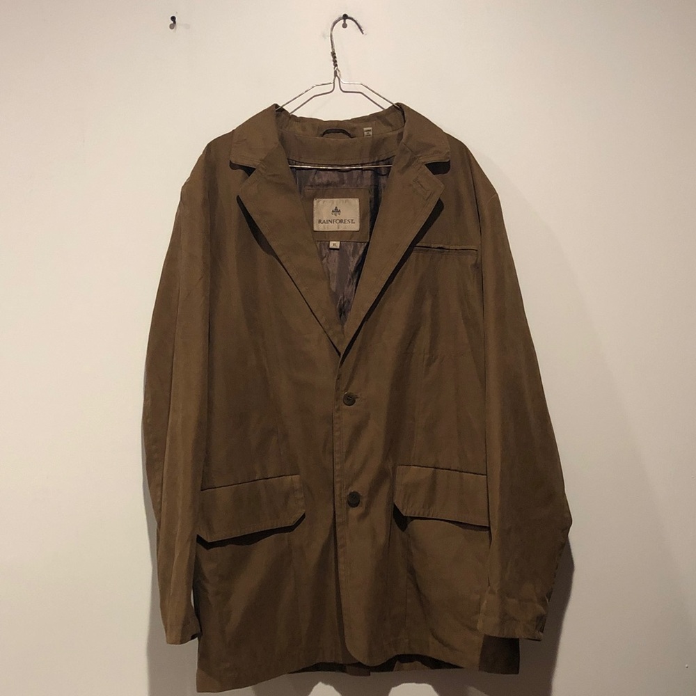 Vintage Rainforest Faux Suede Long Coat